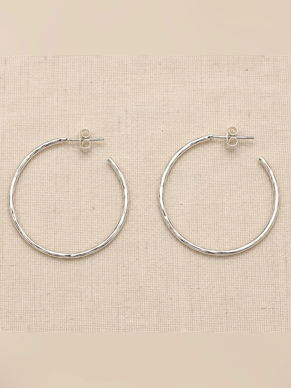 Vintage Sterling Silver Hammered Hoop Earrings | Minimalist Everyday Hoops